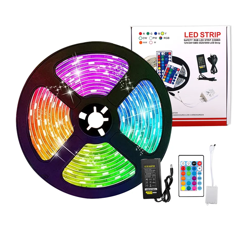 16.4ft 5M 60 Leds/m SMD 5050 RGB LED Light Strip 12V Waterpoof IP65 IP20 Color Changing Tape Light luces LED RGB Light Strip