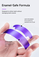 Patchs de blanchiment dentaire personnalisés violet PAP V34, bandes blanchissantes pour les dents violettes