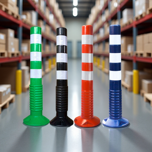75 100cm de altura PU advertencia de tráfico reflectante Flexible plástico goma plástico bolardos delineador poste - Product Image 2