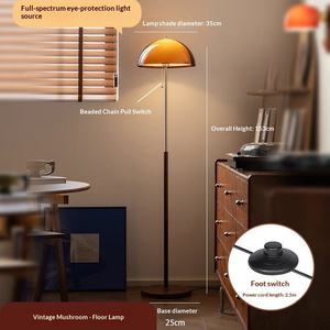 Lámpara de Pie LED Moderna con Diseño Francés Antiguo, Base E27, Pantalla de Madera, Luz Blanca Cálida Regulable para Uso en Almacenes - Product Image 3