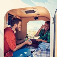 Ventilateur portable de camping-car, 3 vitesses, à manivelle, commande manuelle