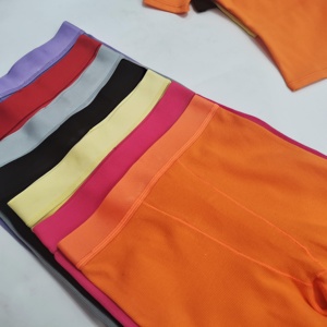 <span class=keywords><strong>Ensemble</strong></span> Sport Décontracté 2 Pièces Personnalisable Femme : Robe sans Manches Effet Côtelé, Body Débardeur et Legging en Coton, Style Basique - Product Image 5