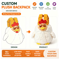 Peluches personnalisées en forme de poulet, mochilas en peluche, animaux en peluche doux et moelleux, jouets de haute qualité pour enfants, nouveaux jouets design.