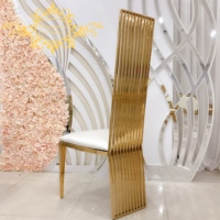 Occasions Furniture Chaise de salle à manger de luxe en acier inoxydable pour événements de mariage pour hôtel et salon