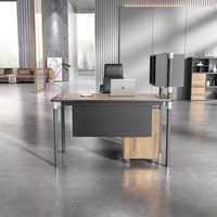 Bureau d'ordinateur compact et moderne avec armoire, de 4 pieds, pour maison, bureau d'affaires