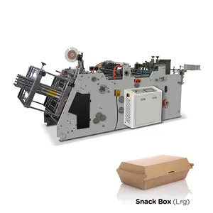 Máquina de fabricación de cajas de papel para embalaje de alimentos, sellado de pegamento adhesivo a base de agua, funcionamiento estable
