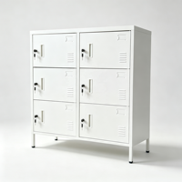 Armoire de rangement métallique à 6 portes avec compartiments verrouillables, casier en acier pour employés, pour bureau, usine