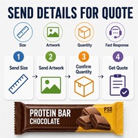 Sachet en Mylar imprimé personnalisé pour barre chocolatée, scellé sur 3 côtés, emballage plastique plat pour barre protéinée