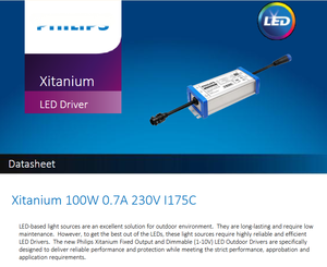 Alimentation LED AC-DC étanche Xitanium 100W 0.7A 230V I175C, courant constant, boîtier en aluminium, garantie 5 ans - Product Image 2