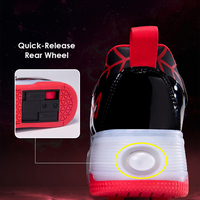 Chaussures de roller ZHOYA Spider-Man pour garçons, rétractables, avec lumières, pour la marche et le patinage, chaussures de roller Liekick