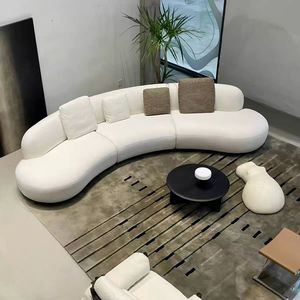 Canapé d'angle semi-circulaire moderne de luxe pour zone de relaxation, salon, magasin de vêtements, salon de beauté, hall, bureau, zone de réception - Product Image 1