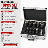 Kit de forets diamantés brasés sous vide M14, adapté au marbre, au granit, aux carreaux de céramique et au kit de scies cloches pour maçonnerie sèche en céramique, noir
