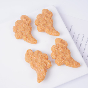 Modelo simulado de nugget de pollo con forma de dinosaurio, bolsa divertida, llavero, colgante, juguete de PVC simulando nugget de pollo frito. - Product Image 5