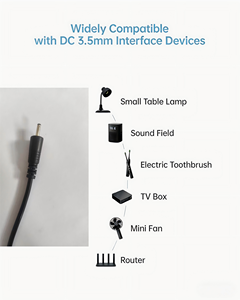 Cabo de Alimentação USB para <span class=keywords><strong>DC</strong></span> <span class=keywords><strong>3.5mm</strong></span>, Cabo de Carregamento 24AWG para Escova de Dentes Elétrica, Ventilador, Roteador (DYD-08, Preto/Branco) - Product Image 4
