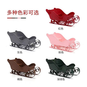 Adornos navideños de trineo, regalo, trineo de plástico para invierno, monopatín, accesorios para esquí, carrito - Product Image 4