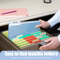 Carpeta Manilla 8,5 ''X 11'' 1/3 Pestaña cortada Carpeta de archivos de plástico de colores Carpetas de oficina de negocios escolares estéticas para documentos Papel