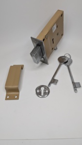 Serrure de porte 100 mm 2-en-1 au design élégant en forme de balle, avec corps en fer et finition thermolaquée, pour porte principale, portail, porte en bois et porte métallique - Product Image 3