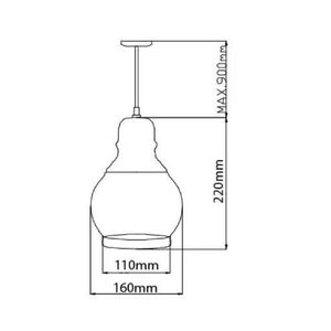 โคมไฟเพดานแก้วสีทองอำพัน 1xE27 โคมไฟตกแต่งภายในสไตล์โมเดิร์น - Product Image 2