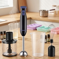 Mixeur Plongeant Électrique Compact 500-600W à 2 Vitesses en ABS, Hachoir/Fouet avec Moteur en Cuivre Pur, Broyeur à Glace Domestique