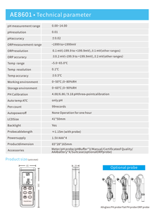 ऑल-इन-वन मल्टी जांच पोर्टेबल जल गुणवत्ता परीक्षण उपकरण <span class=keywords><strong>ph</strong></span> मीटर तापमान सेंसर Lcd डिस्प्ले एब्स/गंध - Product Image 6
