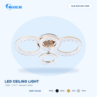 Plafonnier LED décoratif moderne pour chambre à coucher, 130W SMD2835, en fer PS, télécommandé, 3 CCT