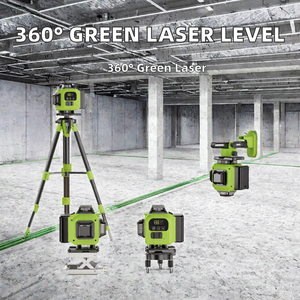 Niveau laser à faisceau vert 360° auto-nivelant pour marquage au sol et mural, kit d'outils laser de construction professionnelle - Product Image 2