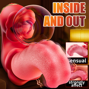 Großhandel 3-in-1 Doppel zungen schub 10-Gang 100% wasserdicht USB wiederauf ladbare Nippel Klitoris G-Punkt Vibrator für Frauen - Product Image 2