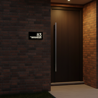 Letrero Luminoso LED para Número de Casa, Placa de Dirección Impermeable con Energía Solar/Batería y Texto Personalizado para Entrada de Villa o Apartamento