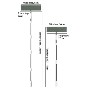 Bán Buôn 2in1 Xách Tay Dài Xử Lý Kính Thiên Văn Công Cụ Làm Sạch Sợi Nhỏ Lau <span class=keywords><strong>Scraper</strong></span> Cửa Sổ Xe Kính Làm Sạch Nhà Làm Sạch - Product Image 6