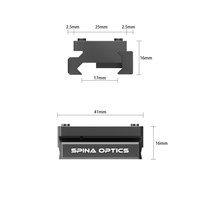 Plaque adaptatrice de montage point rouge Spina Optics BP0111, nouveau design, durable, 20 mm, antichoc, légère, compatible avec les accessoires de lunettes de visée
