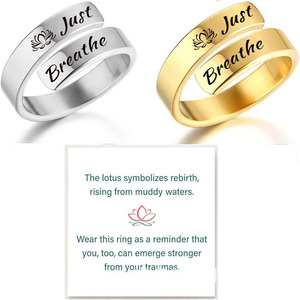 TG-1567 Bague personnalisée en acier inoxydable gravée, avec logo sur mesure, pour femmes et hommes, tendance, avec pierres précieuses, bijoux <span class=keywords><strong>de</strong></span> guérison - Product Image 3