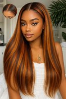 Peluca marrón de cabello humano 613 de alta calidad, Peluca de pelo liso de hueso sin pegamento de Color personalizado, peluca Frontal con cierre de encaje