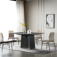 Vente en gros Appartements Tables à manger Chaises de restaurant en chêne massif et Table décorative noire et or Ensemble de salle à manger
