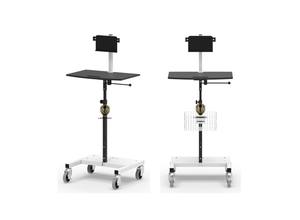 Industrial Rolling LCD TV Bracket Stand Wall Mount <b>with</b> Sneeze Attachment for Warehouse Computer Cart & Hospital Use - Product Image 5