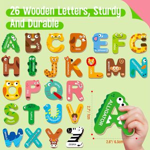 Lettres magnétiques de grande taille personnalisées OEM/ODM, aimants <span class=keywords><strong>alphabet</strong></span> ABC animaux mignons pour jeux d'apprentissage de l'orthographe pour enfants - Product Image 2