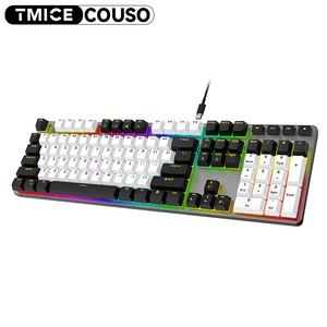 Tasti 108 Full Size rosso interruttore tastiera meccanica Teclado Gamer <span class=keywords><strong>Computer</strong></span> ufficio Teclado Gamer cablato tastiere da gioco ergonomiche - Product Image 2