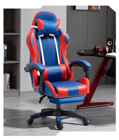 Chaise de bureau gamer la moins chère avec repose-pieds en option, bande lumineuse RGB massante et fonction Bluetooth