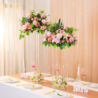 Großhandel Zubehör Neue Luxus-Hochzeitsdekoration Tisch-Centerpiece Metall-Blumenständer für Party-Empfänge