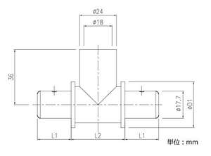 Raccords et connecteurs en PVC pour distribution d'air, raccord en T pour tuyau d'aération industriel Kansaikako, modèle 13A P25-05, Japon - Product Image 3