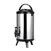 Seau isolé en acier inoxydable de haute qualité, seau à thé au lait multifonctionnel avec robinet
