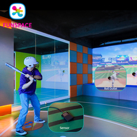 Funspace Simulador de Béisbol Interactivo para Entrenamiento en Interiores, Simulación de Bateo y Lanzamiento