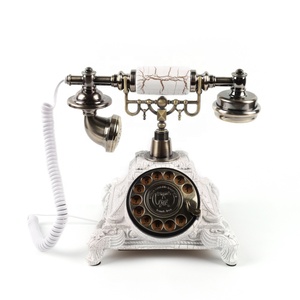 Téléphone <span class=keywords><strong>fixe</strong></span> vintage en résine à motif marbre blanc, style antique, <span class=keywords><strong>pour</strong></span> la maison, l'hôtel, le bureau - Product Image 5