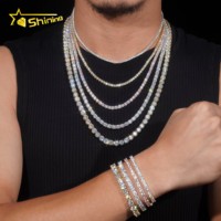 Colliers Chaînes Tennis en Moissanite VVS Argent 925 Diamant de Laboratoire 2.0mm-6.5mm, Bijoux Hip Hop Breloques Serties Glace, Prêts à l'Expédition, Passant le Testeur de Diamant