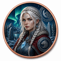 Pièce de collection 1 oz en cuivre fin .999, Valfiure Nordique, avec portrait de guerrier Aurora personnalisé, médaillon commémoratif, vente en gros