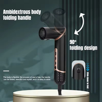 Brosse Soufflante Professionnelle Ionique en Plastique à LED, Moteur Électrique Sans Balais, 3 Vitesses, 8-en-1, Pliable, pour Séchage, Lissage et Bouclage – Idéale pour Hôtels