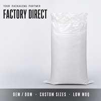 Sac tissé en PP blanc double couche avec doublure intérieure en PE pour l'emballage en vrac de farine de riz et de poudre, vente en gros