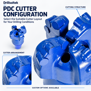 Drillsoltek 3"-17 1/2" 4-Flügel PDC-Bohrer mit Stahlkörper für Wasserbrunnen und geologische Erkundungen, mit deutscher Verpackung, EPR-zertifiziert - Product Image 5