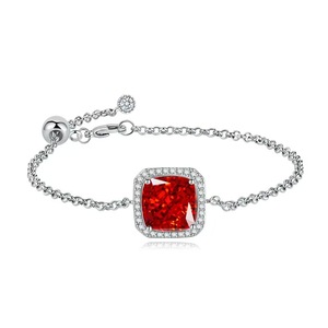 Fashion Jewelry Silver Plated Square Shape Diamond Chain Micro Inlaid Zircon Bracelet for Women - Product Image 5