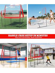 Soporte de Acero Portátil Ajustable 3 en 1, Equipo de Entrenamiento Duradero para Voleibol, Tenis y Bádminton en Interiores/Exteriores, Multideportivo, 11x8 pies - Product Image 5
