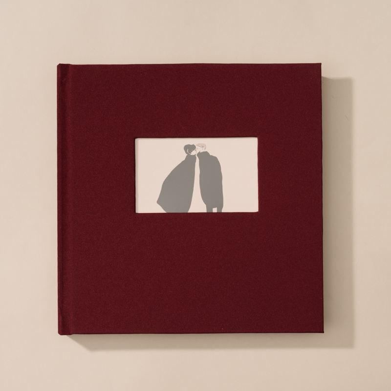 หน้าต่างสี่เหลี่ยมแนวนอนเบอร์กันดี28*28ซม